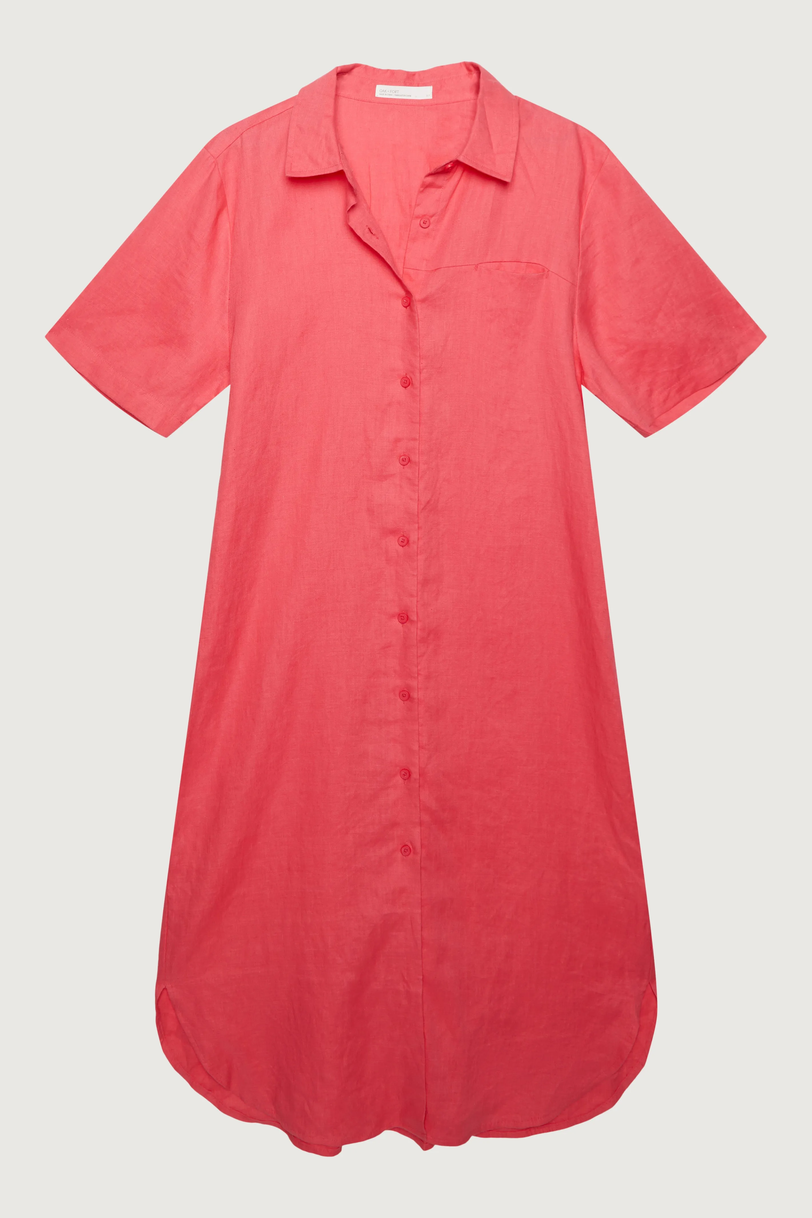 100% LINEN SHIRT DRESS