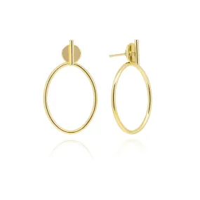 10K Yellow Gold Studded Hoops