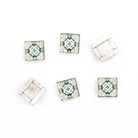 10units For 10mm flat cord slider with Square Portuguese tiles for bracelet finding（17mm*17mm） D-1-10-219