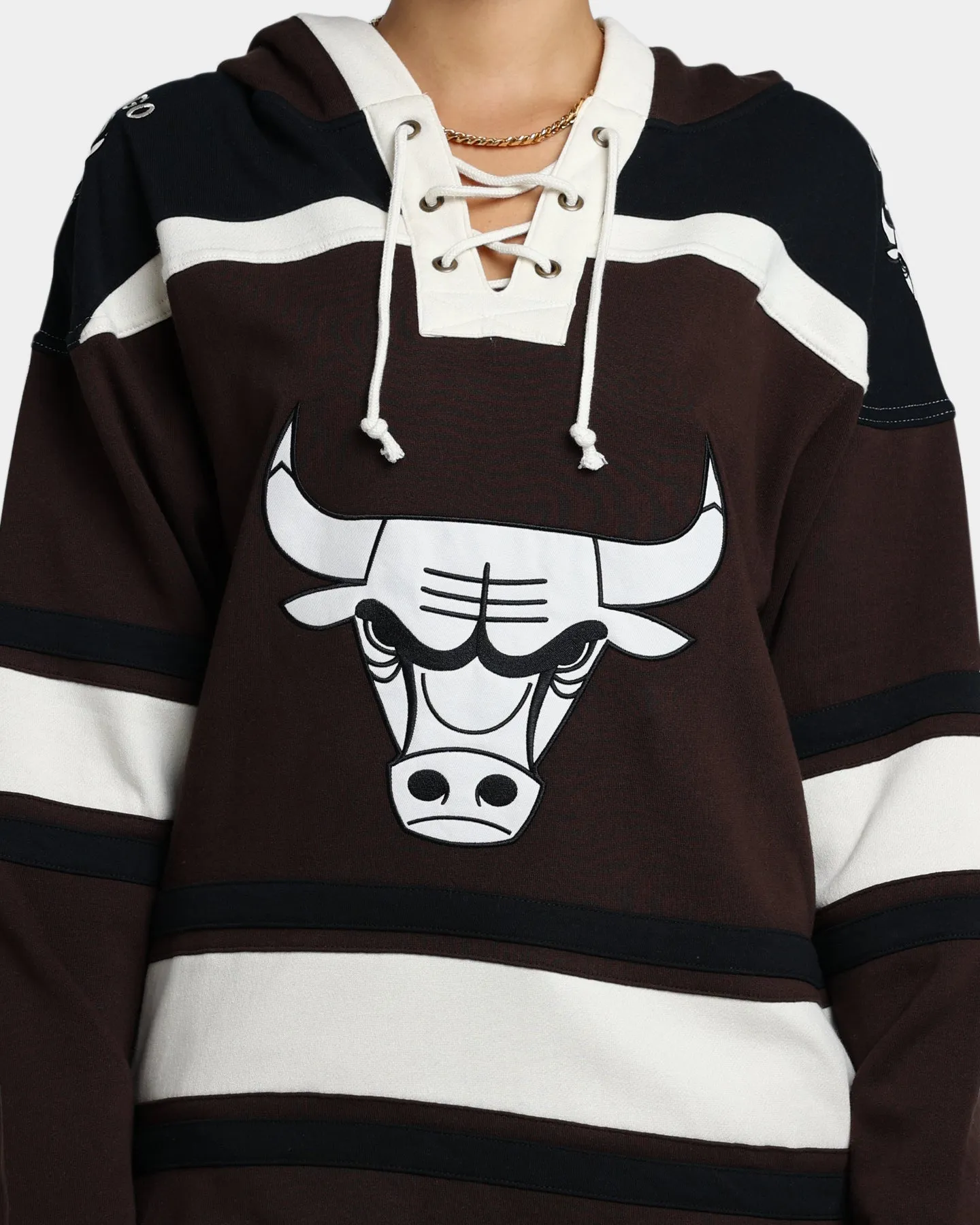 47 Brand Chicago Bulls Superior Lacer Hoodie Brown