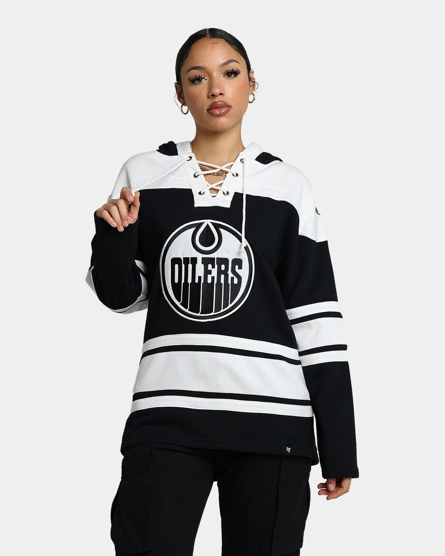 47 Brand Edmonton Oilers Superior Lacer Hoodie Jet Black