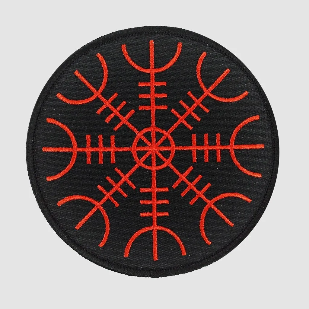 Aegishjalmur Patch, Embroidered, Black