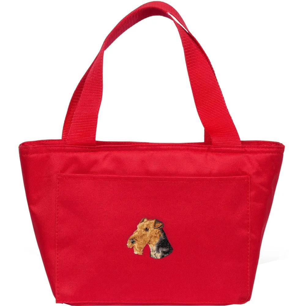 Airedale Terrier Embroidered Insulated Lunch Tote