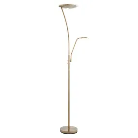 Alassio Antique Brass Mother & Child LED Floor Lamp