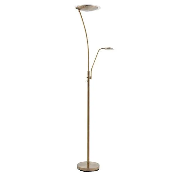 Alassio Antique Brass Mother & Child LED Floor Lamp