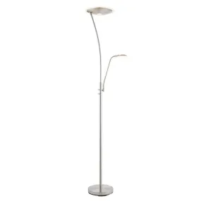 Alassio Satin Chrome LED Mother & Child Floor Lamp