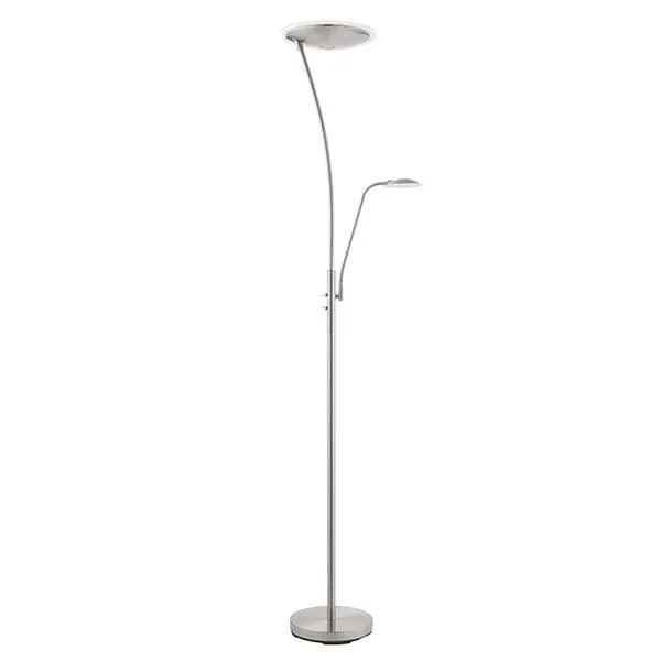 Alassio Satin Chrome LED Mother & Child Floor Lamp