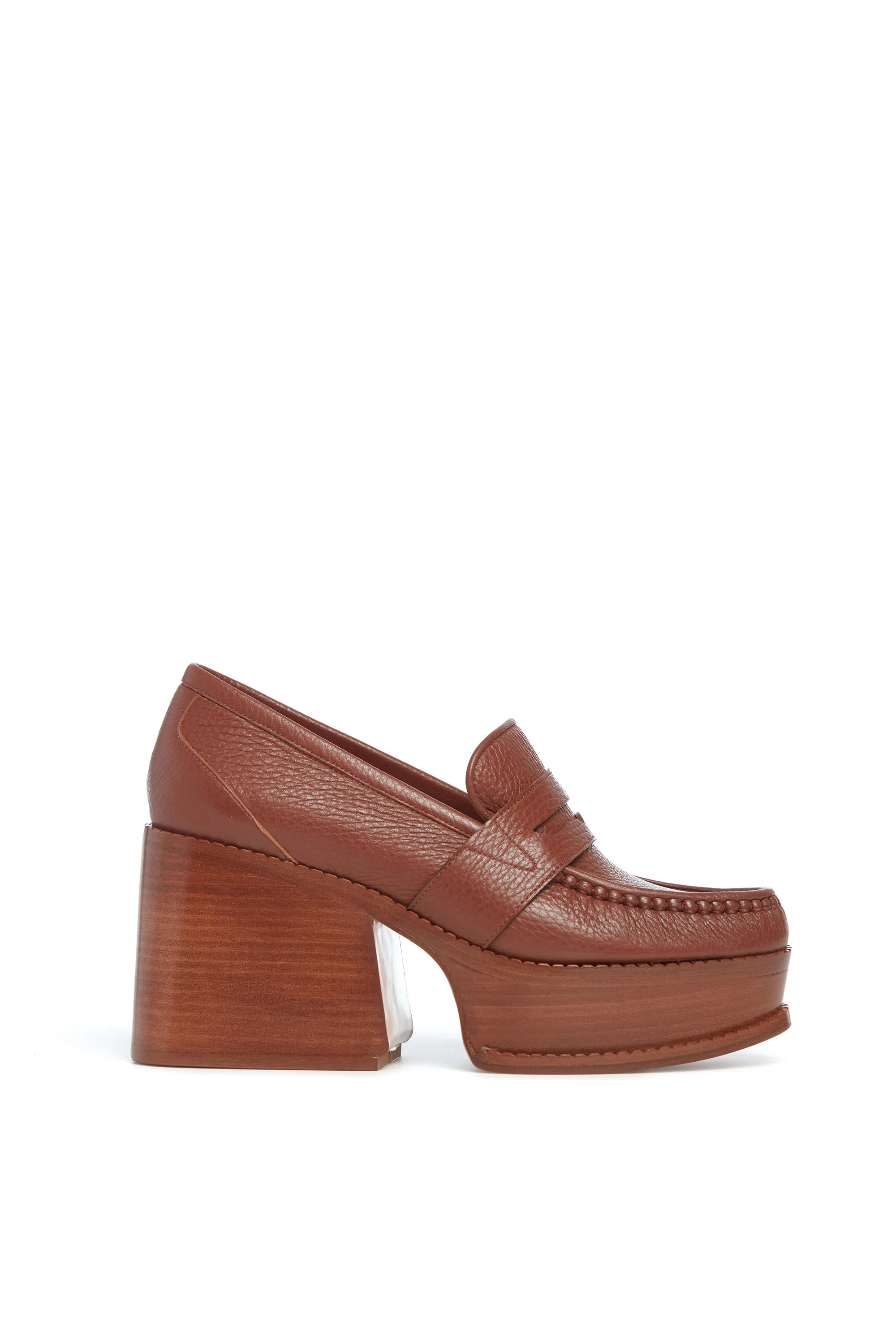 Augusta Platform Loafer in Cognac Leather