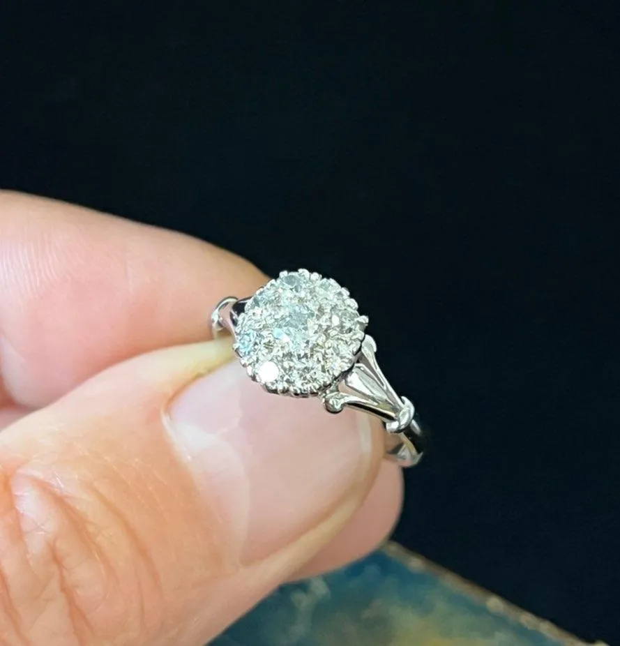 Australian 1930s Diamond Round Cluster Ring