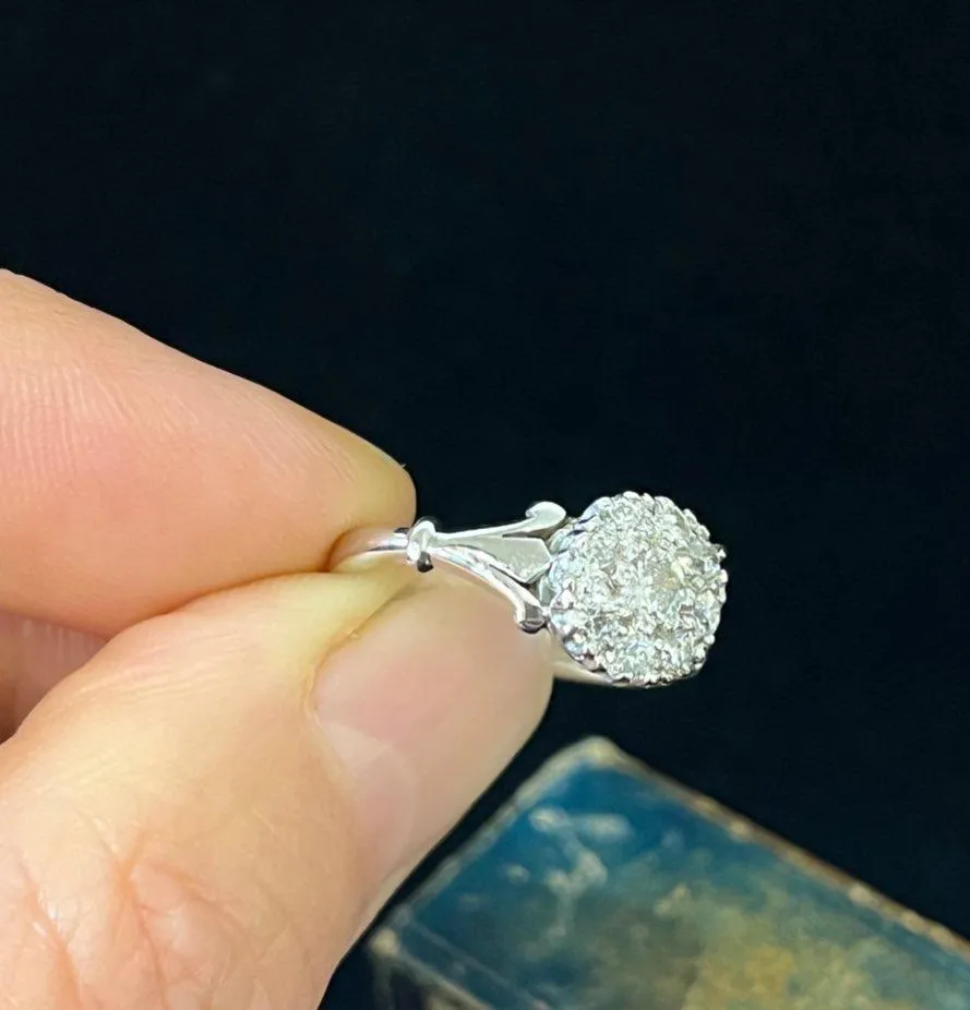 Australian 1930s Diamond Round Cluster Ring