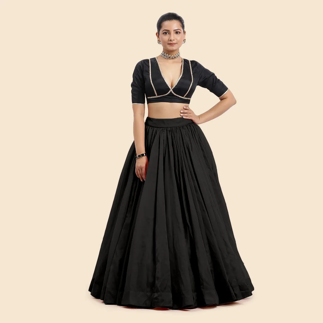 Bahaar x Tyohaar | Lehenga Skirt in Black Organza