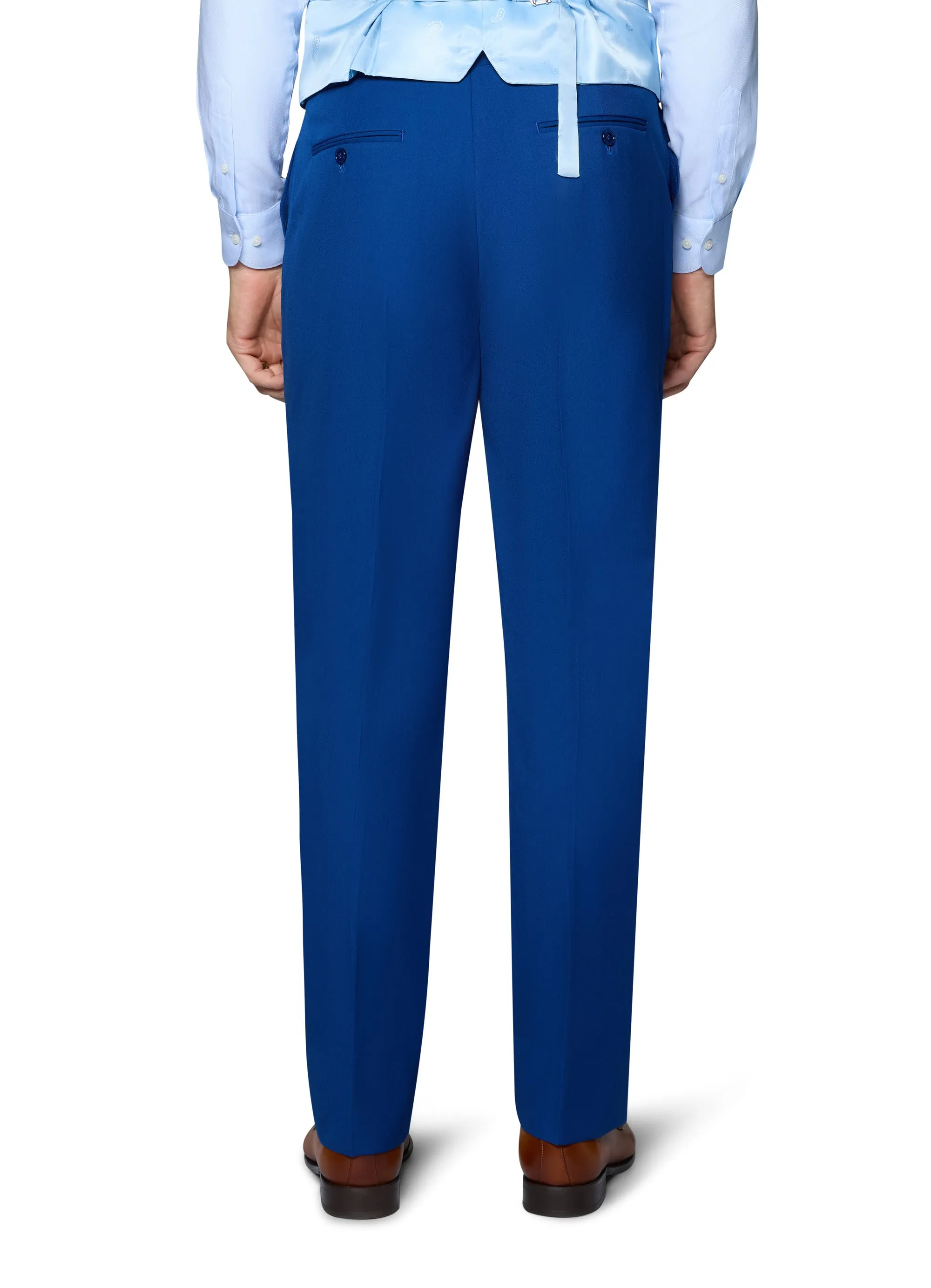 Berragamo Solid Modern Fit Pants - French Blue