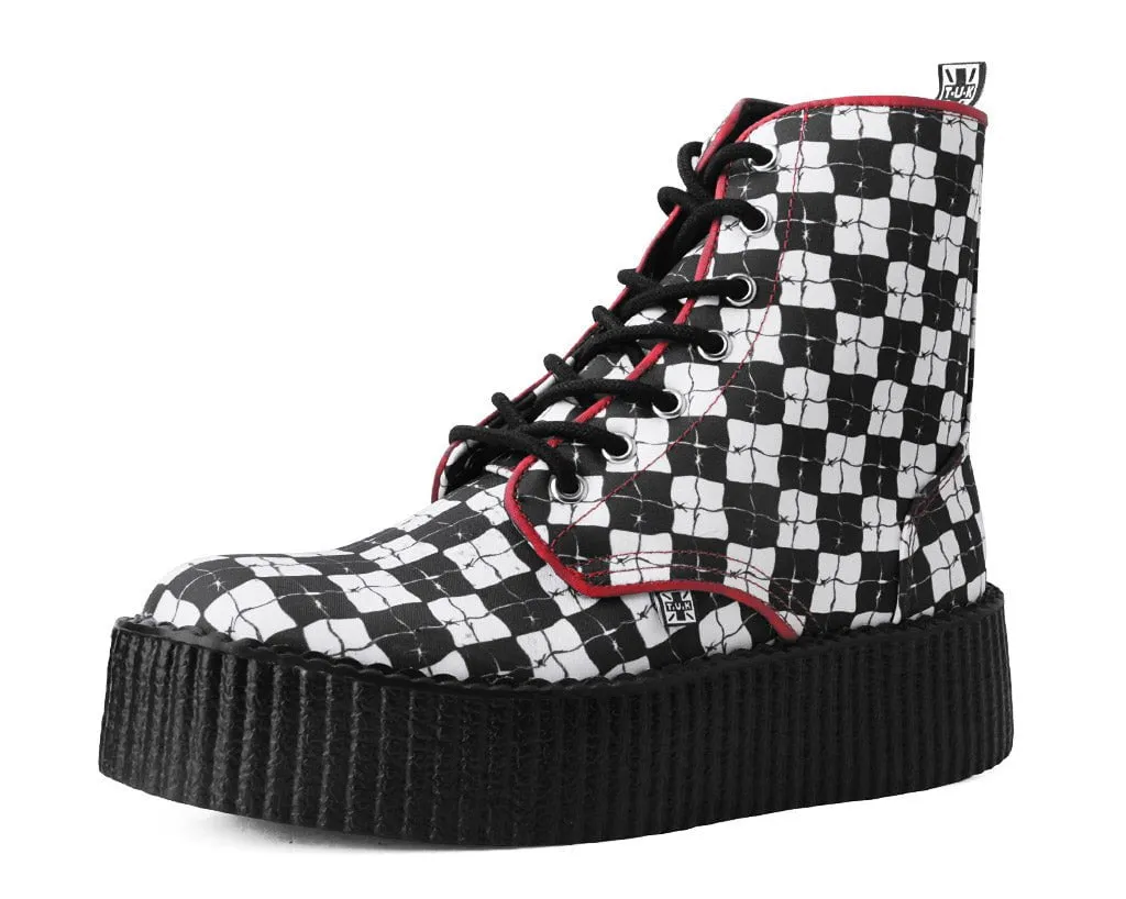 Black & White Checkered Barbwire Mondo Boot