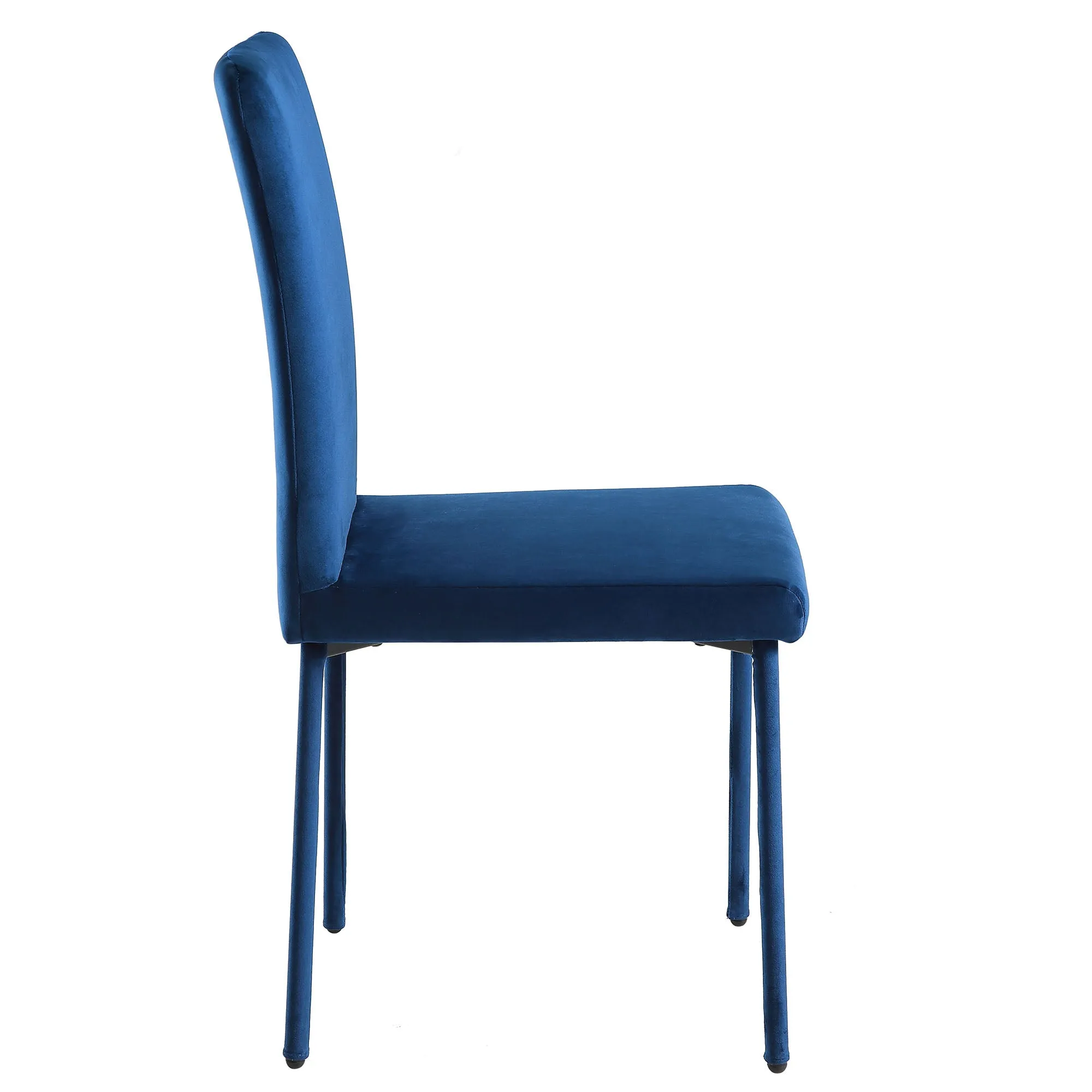 Fernie Set of 2 Navy Blue Velvet Dining Chairs with Upholstered Legs