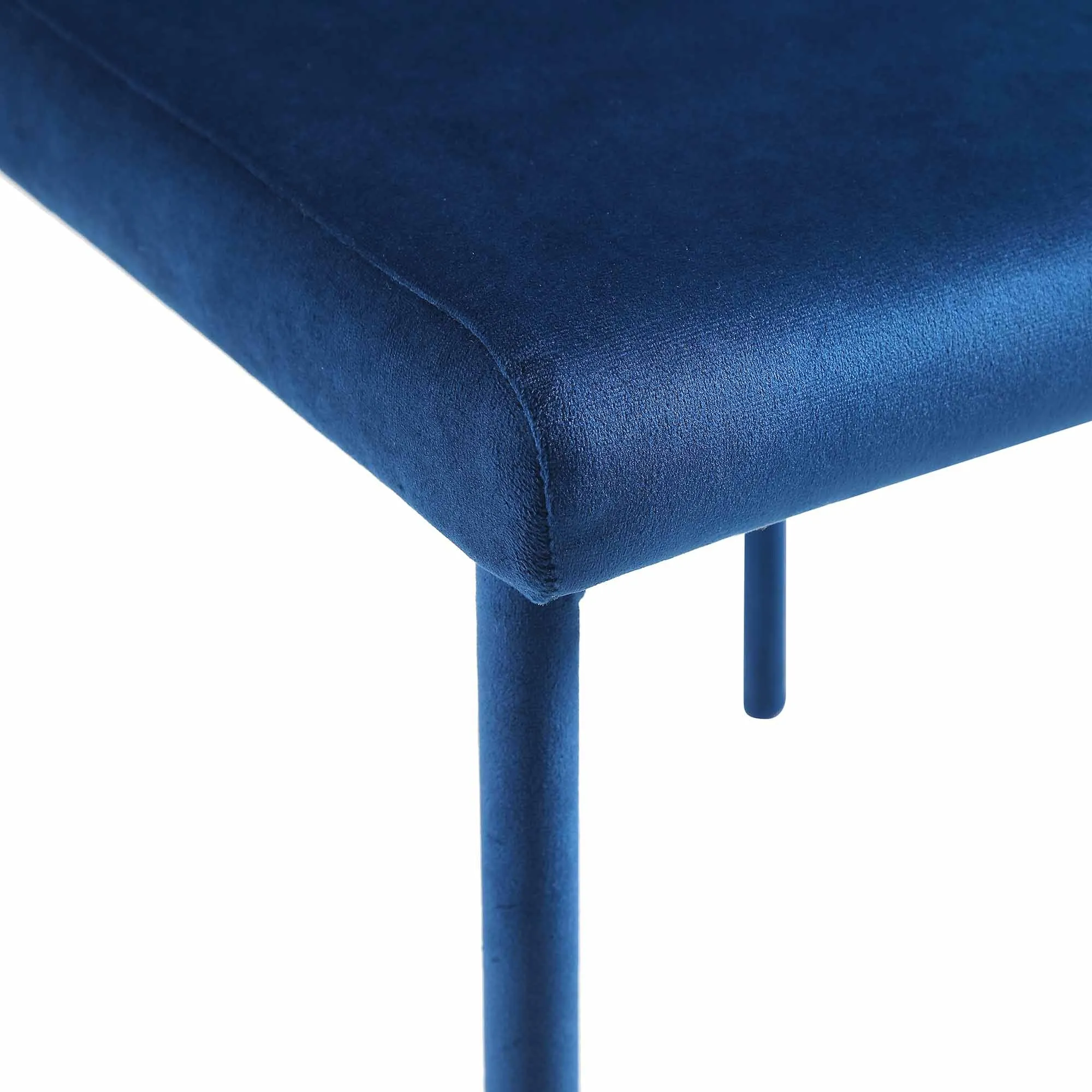 Fernie Set of 2 Navy Blue Velvet Dining Chairs with Upholstered Legs