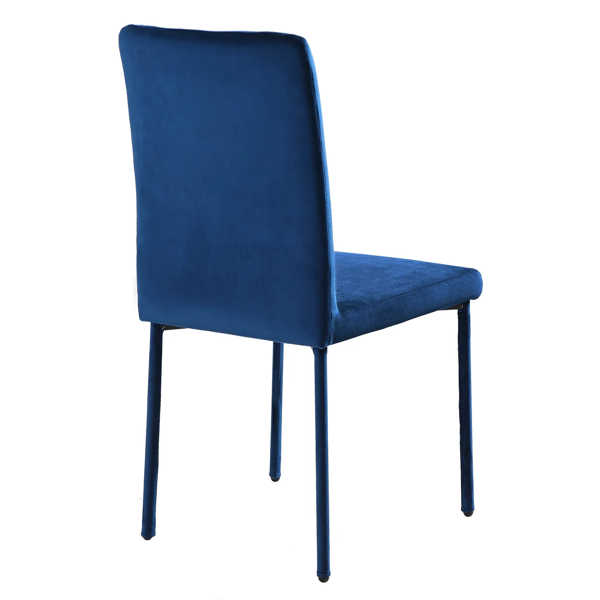 Fernie Set of 2 Navy Blue Velvet Dining Chairs with Upholstered Legs