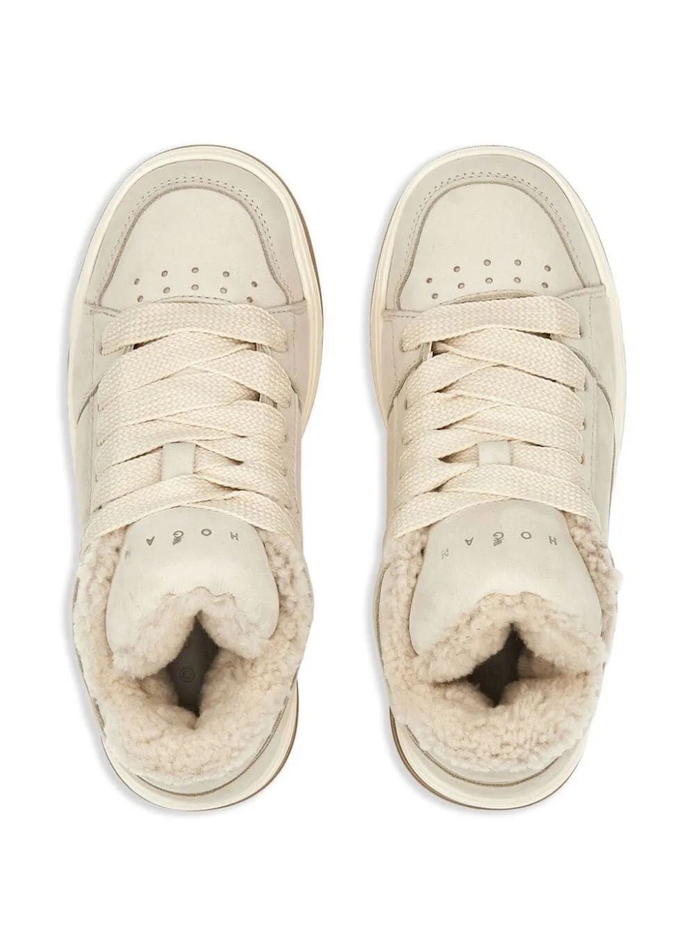 H667 FAUX SHEARLING LEATHER SNEAKERS