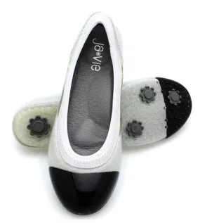 ja-vie black cap/silver jelly flats shoes