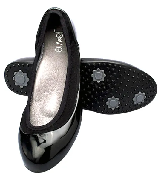 ja-vie black w. black jelly flats shoes