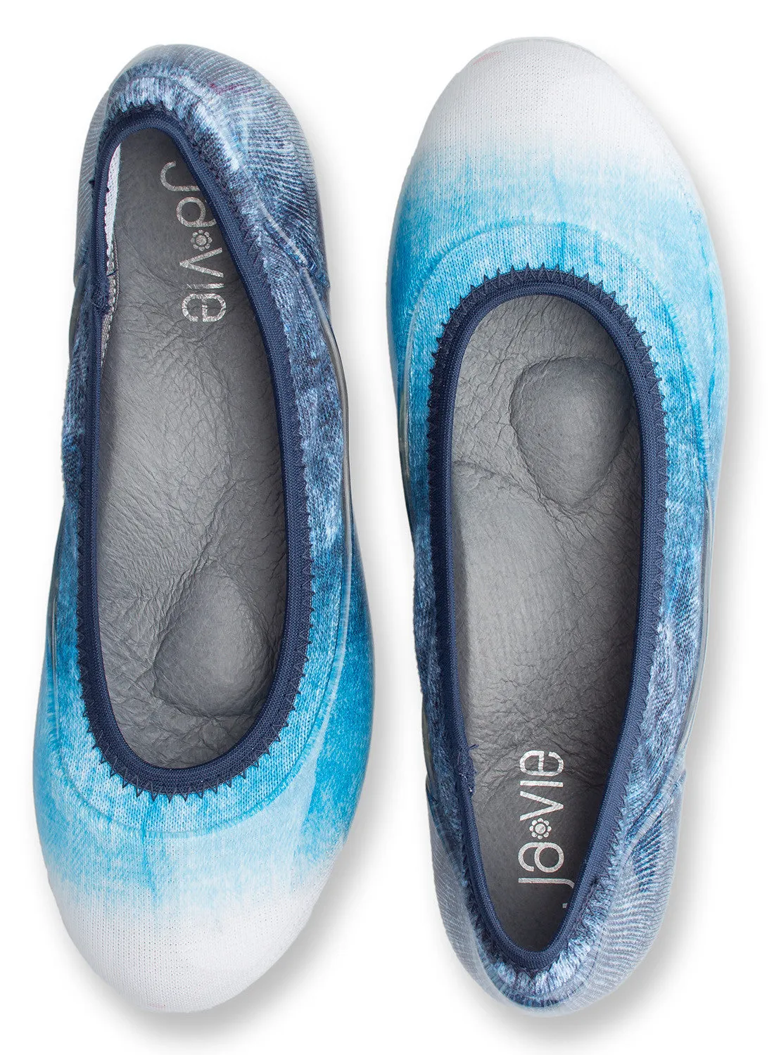 ja-vie denim ombre jelly flats shoes