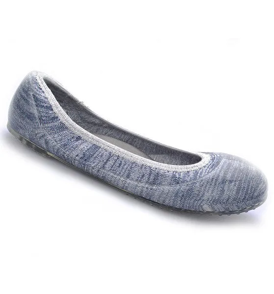 ja-vie shimmering denim silver jelly flats shoes