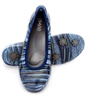 ja-vie twilight blue stripe jelly flats shoes