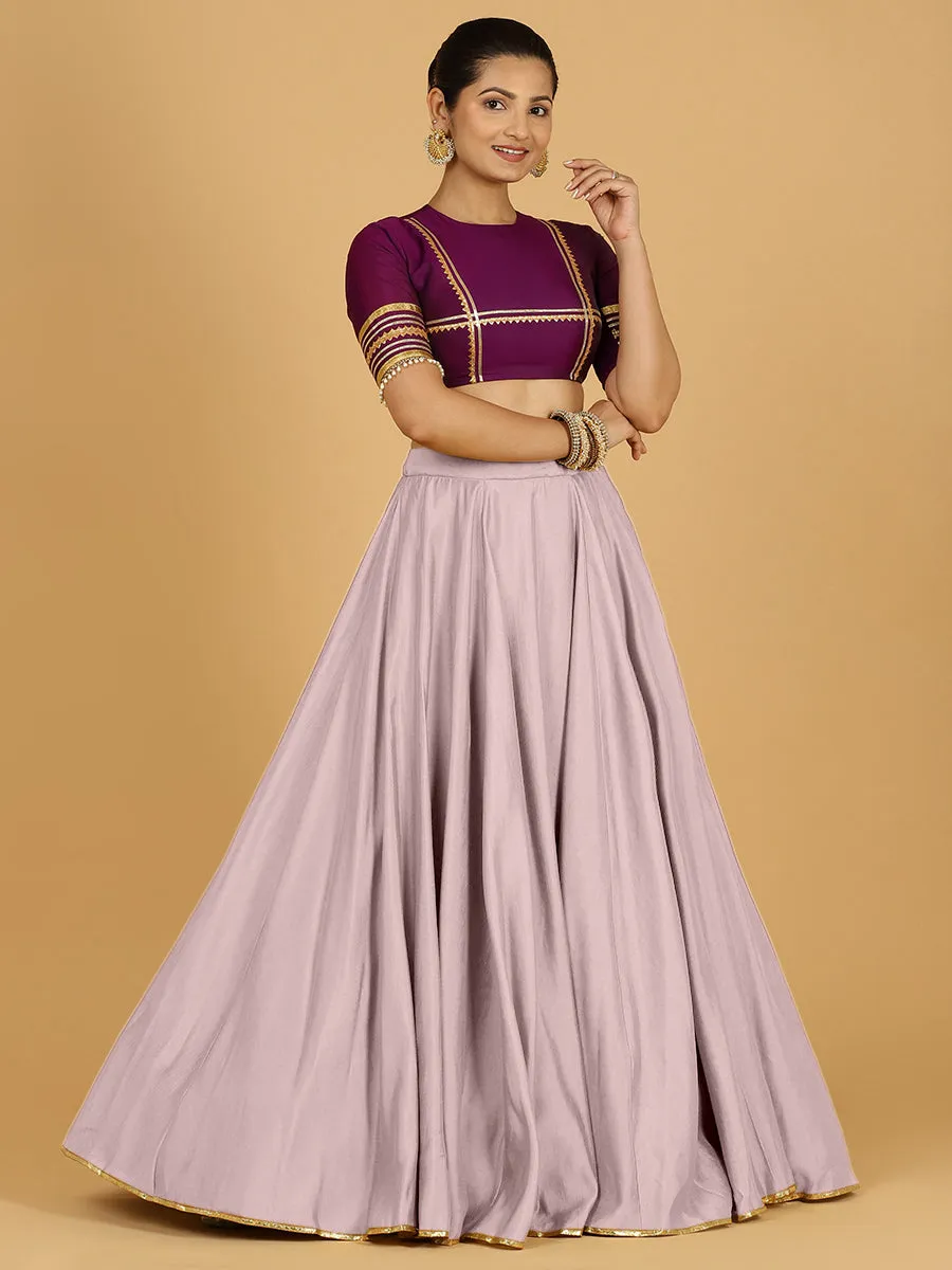 Jhalak x Tyohaar | Lilac Panelled Lehenga Skirt