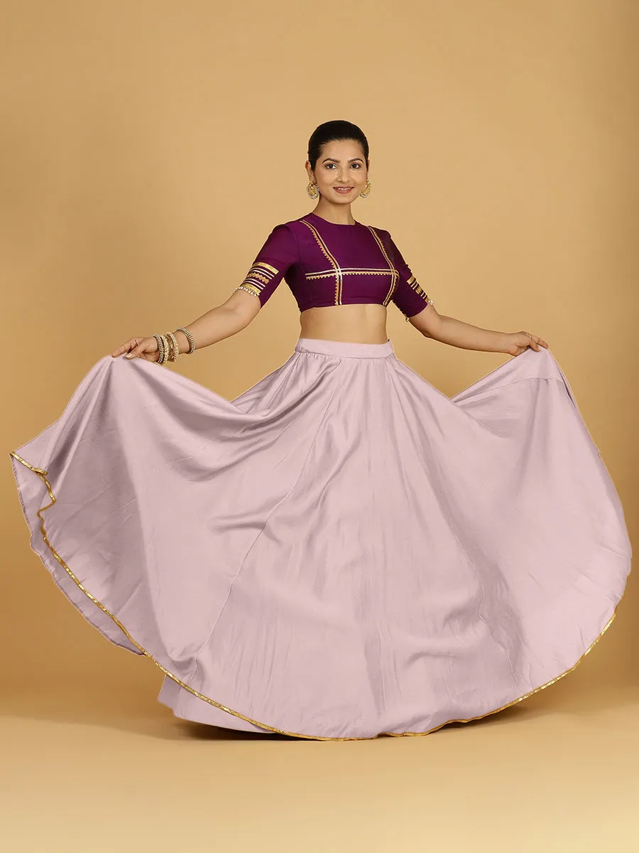 Jhalak x Tyohaar | Lilac Panelled Lehenga Skirt