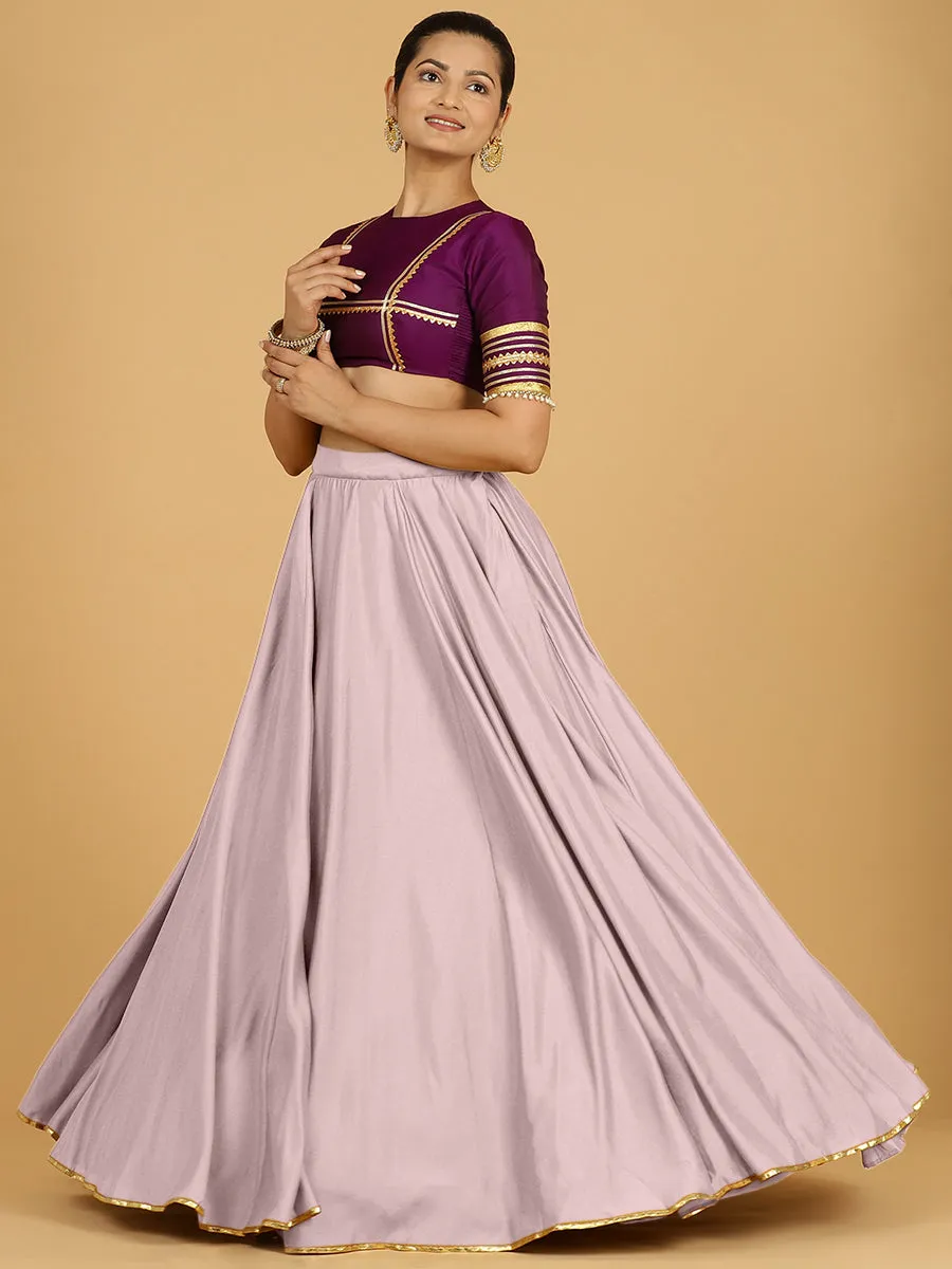 Jhalak x Tyohaar | Lilac Panelled Lehenga Skirt