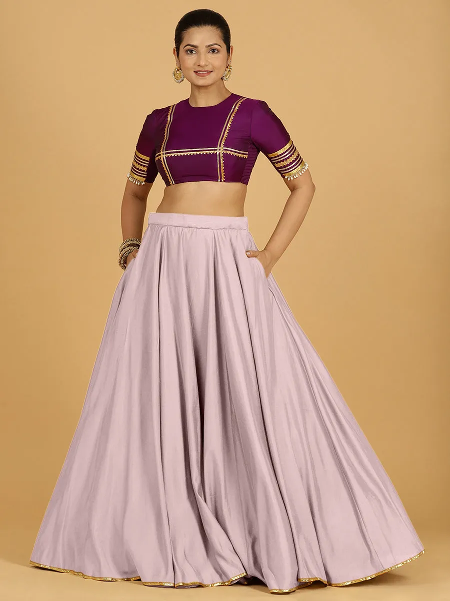 Jhalak x Tyohaar | Lilac Panelled Lehenga Skirt