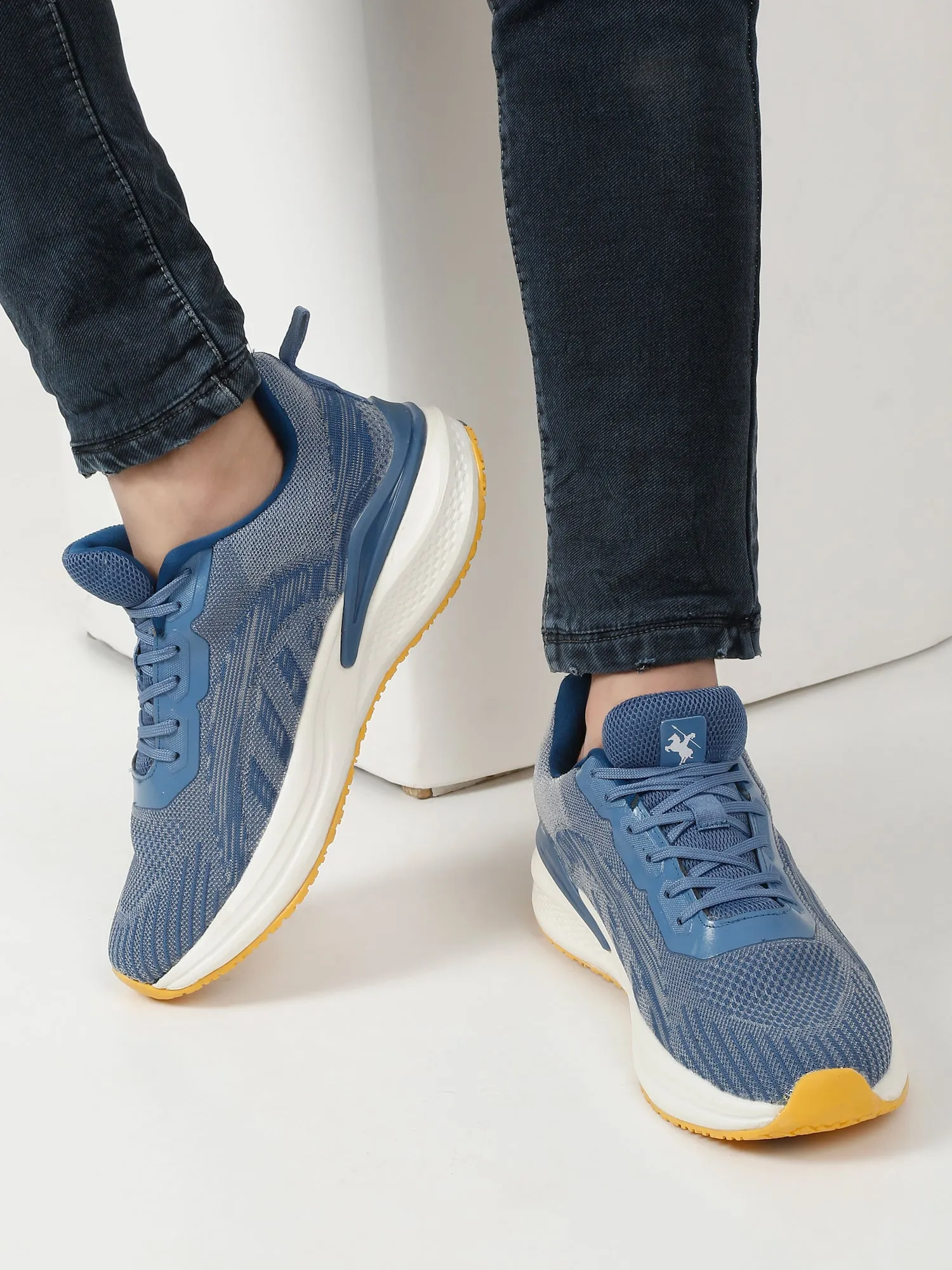 Men Lace-Up Blue Running Shoes