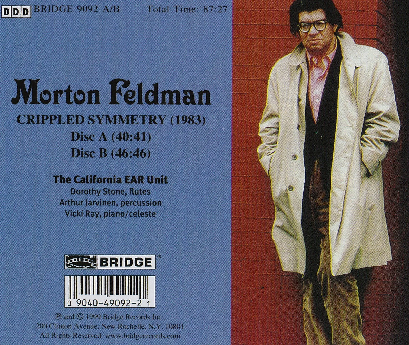 Morton Feldman <br> Crippled Symmetry <BR> BRIDGE 9092A/B