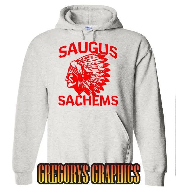 NEW - Saugus Sachem ASH GRAY Hoodie - Adult Sizes