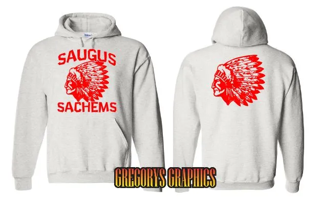 NEW - Saugus Sachem ASH GRAY Hoodie - Adult Sizes