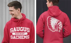 Saugus Sachem HOCKEY - RED Hoodie - Adult Sizes