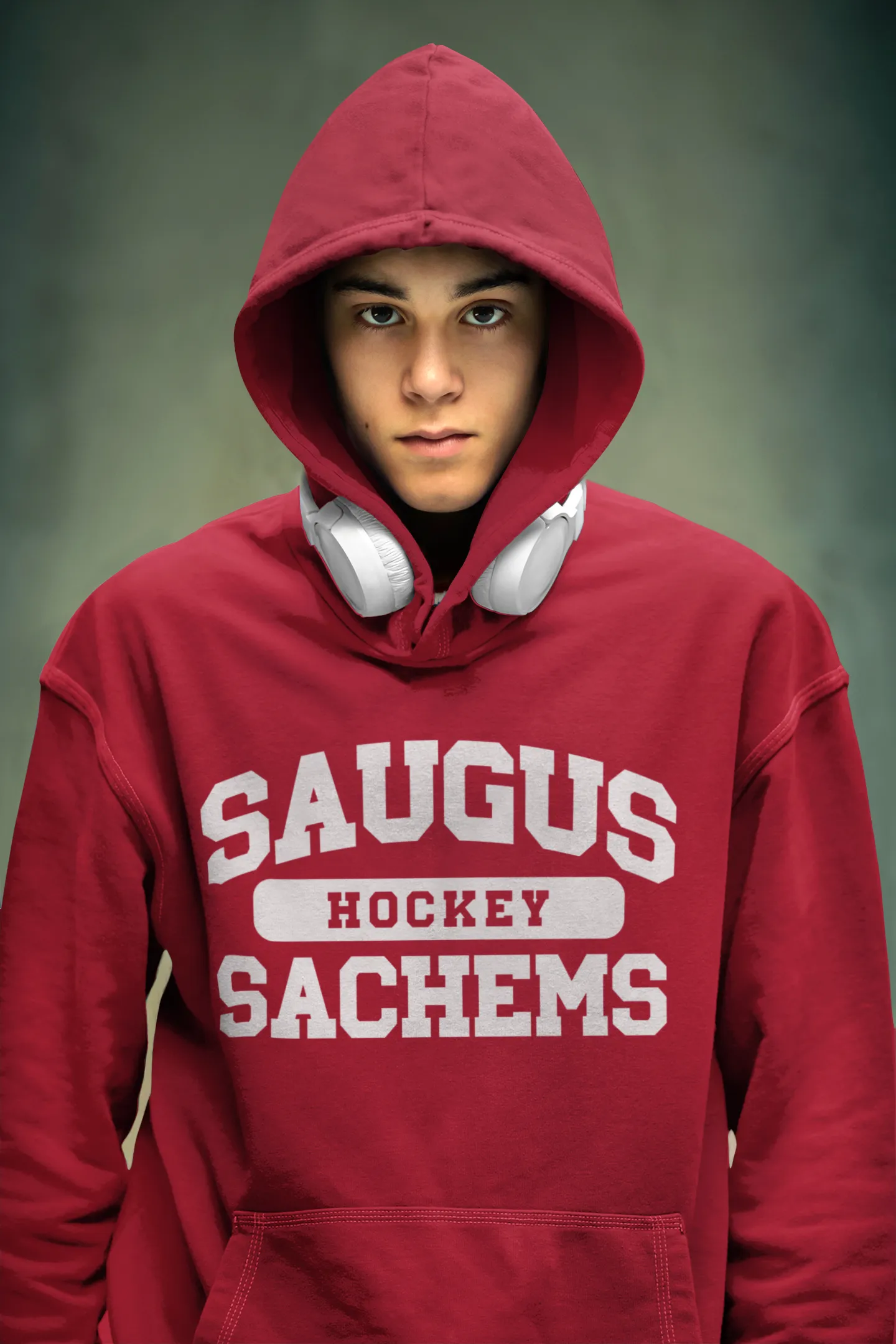 Saugus Sachem HOCKEY - RED Hoodie - Adult Sizes