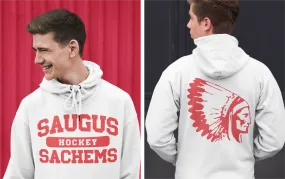 Saugus Sachem HOCKEY - WHITE Hoodie - Adult Sizes