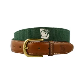 State of Georgia Embroidered Belt