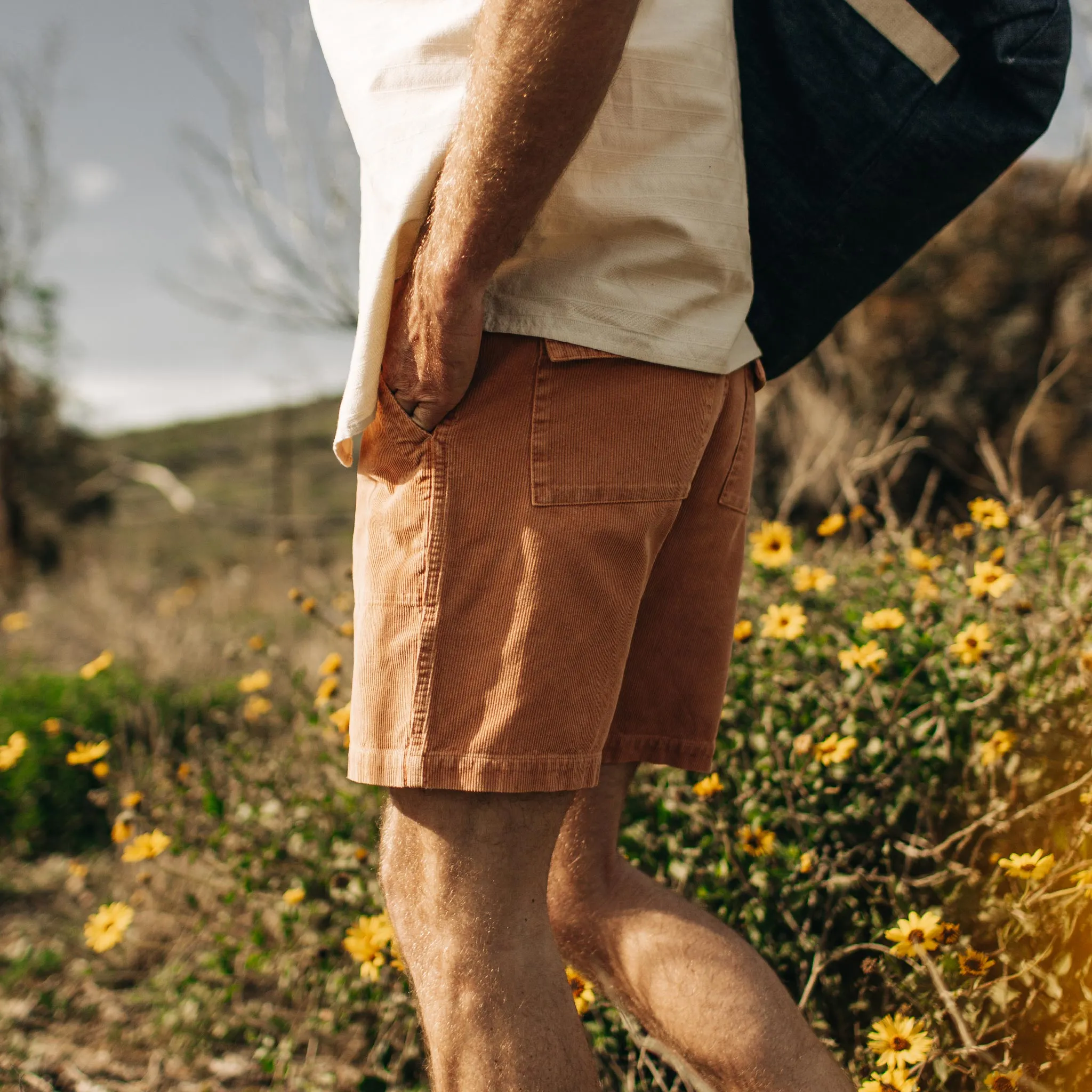 The Trail Short in Apricot Micro Cord