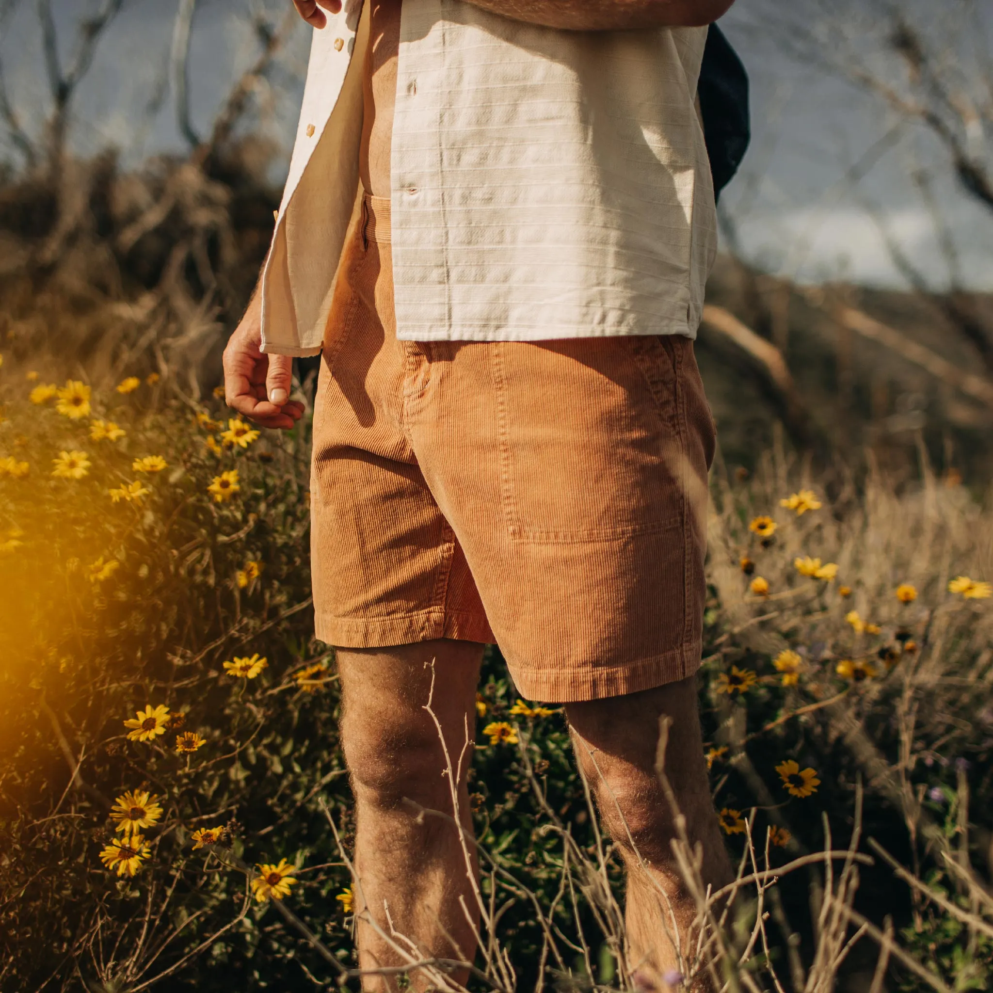 The Trail Short in Apricot Micro Cord