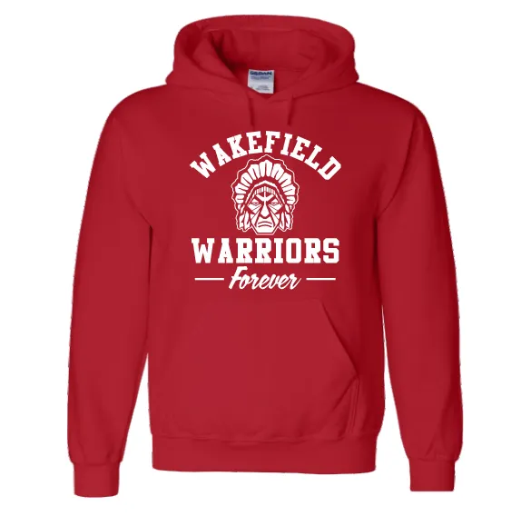 WAKEFIELD WARRIORS FOREVER - Red Hoodie - Adult Sizes